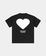 White Faded Heart Shirt Black
