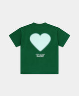 White Faded Heart Shirt Green