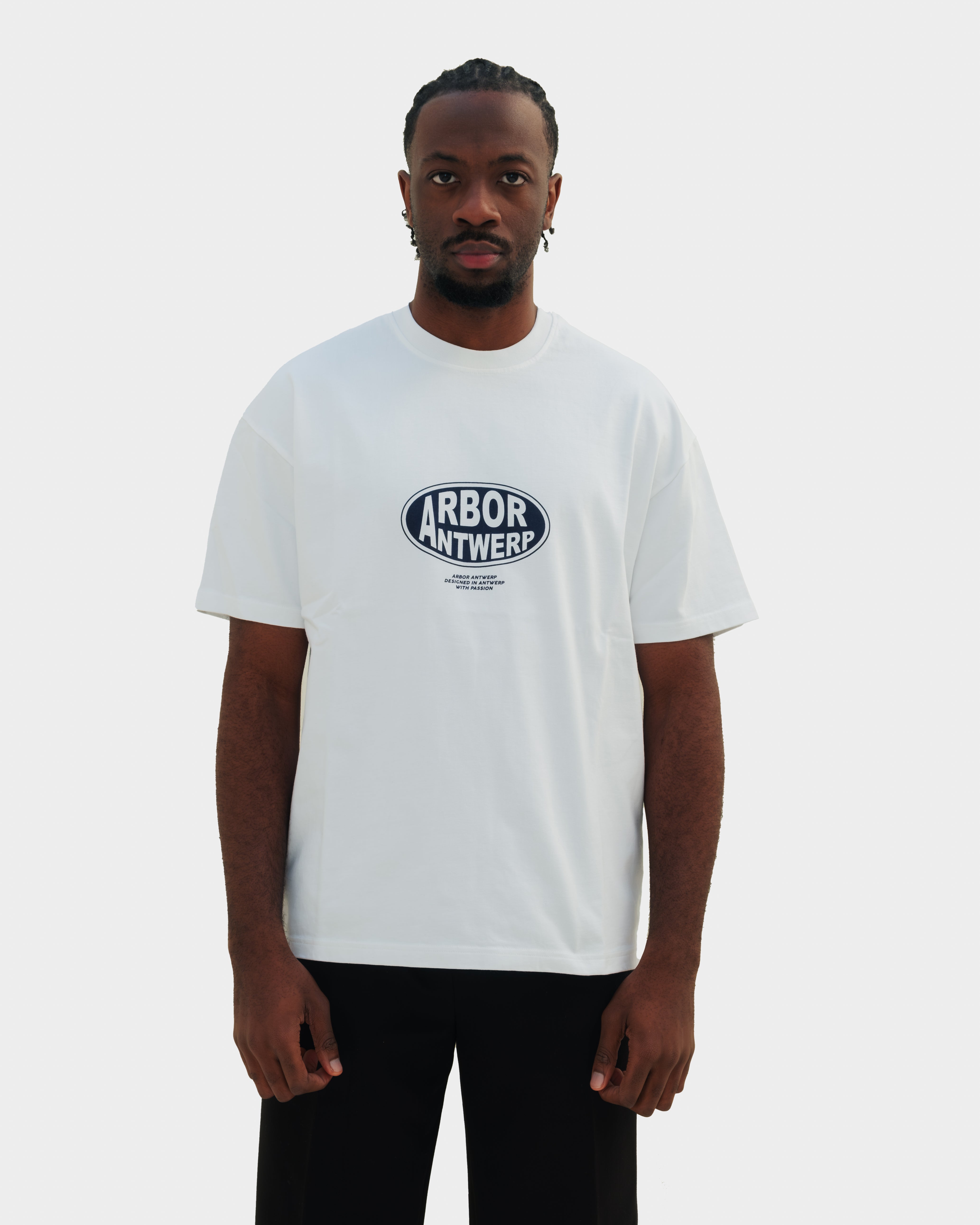 Blue Oval Logo Shirt White