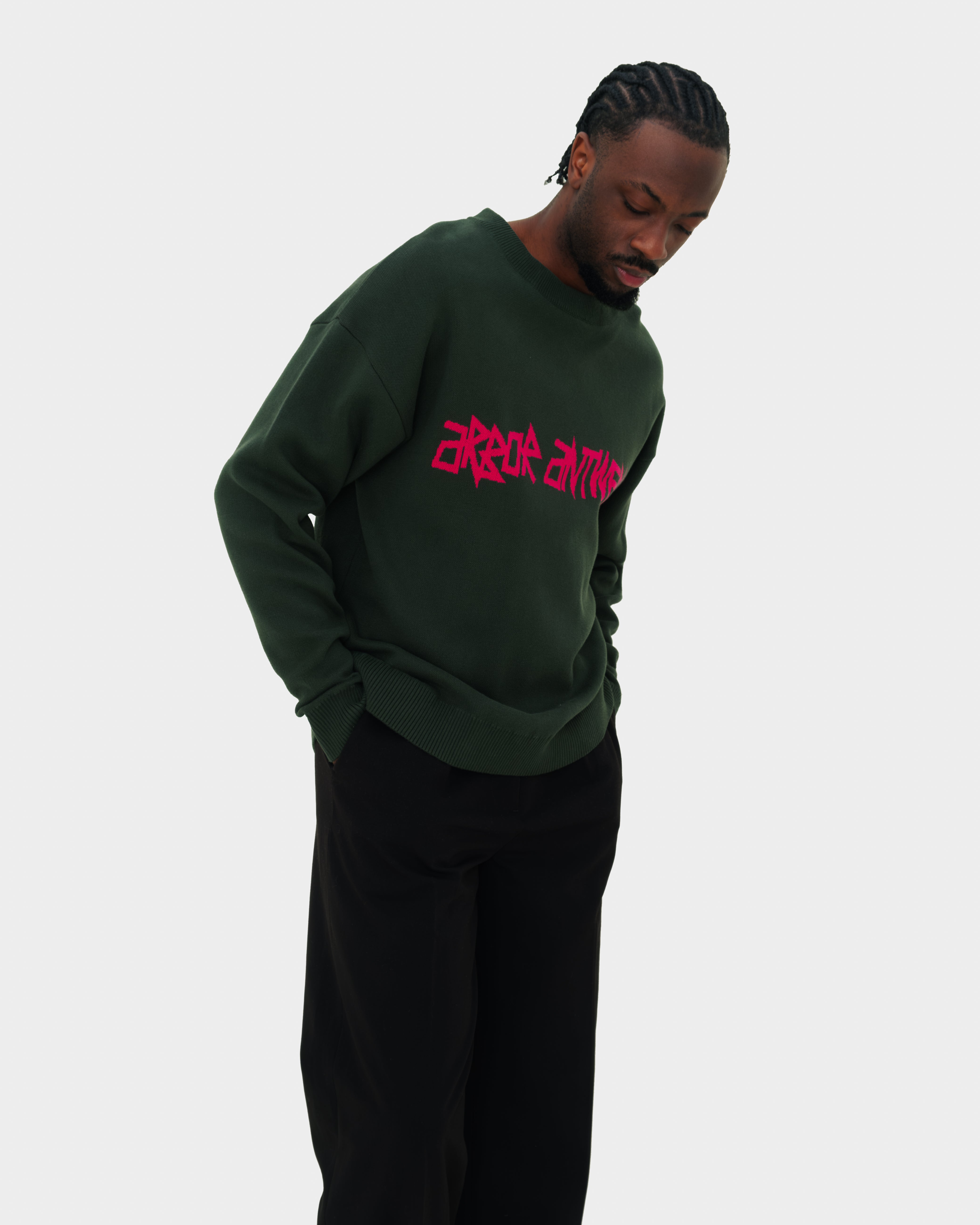 Pink Typo Knit Green